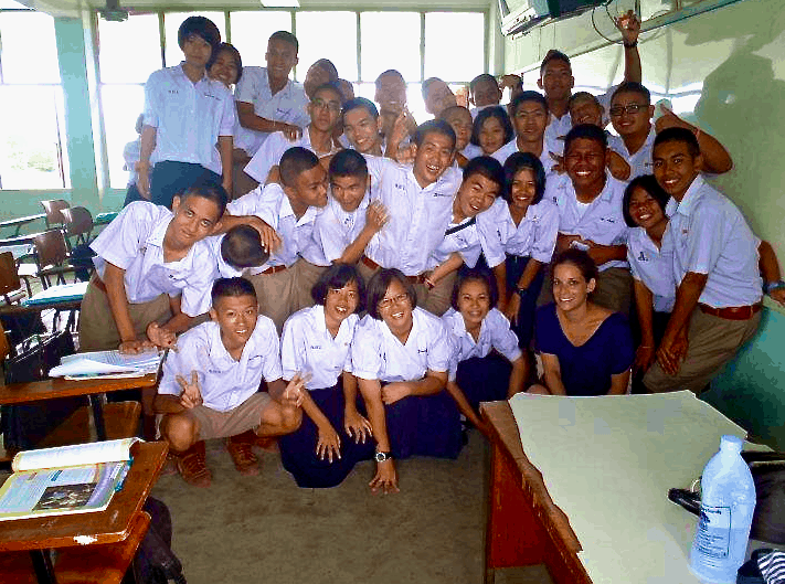 teacher with students