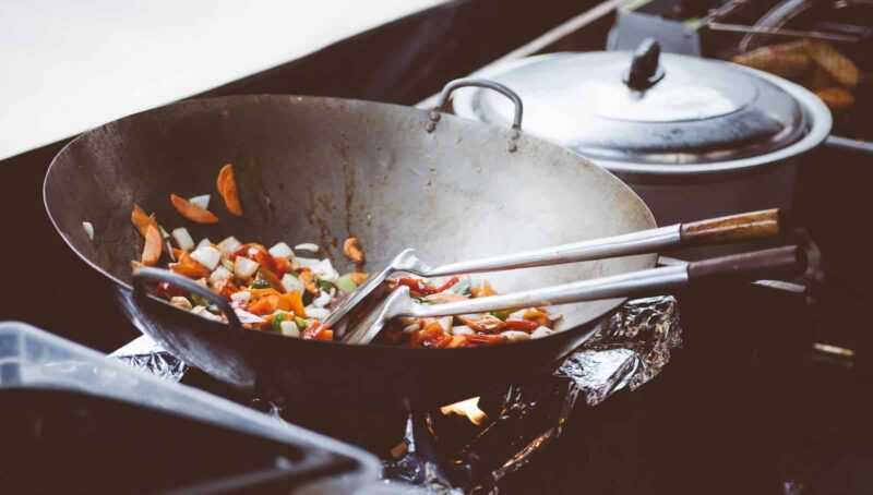 Thai street food in preparation