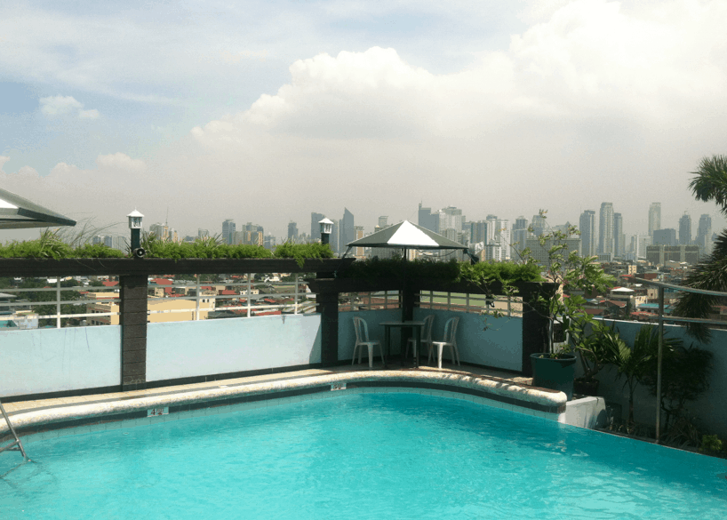 Rooftop pool in Manila