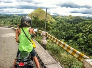 Motorbiking around the Chocolate Hills in Bohol