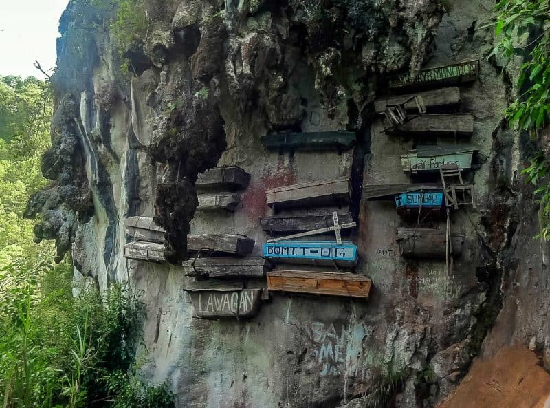 Hanging Coffins at the side of the mountain is the creepiest and weirdest thing you can see in Southeast asia