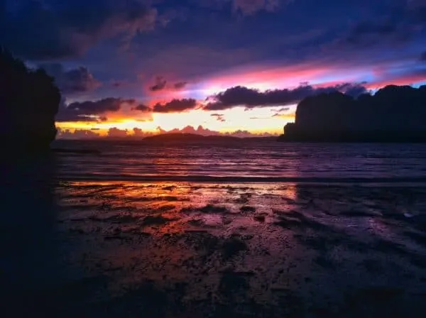 Railay Beach sunset rock climbing krabi