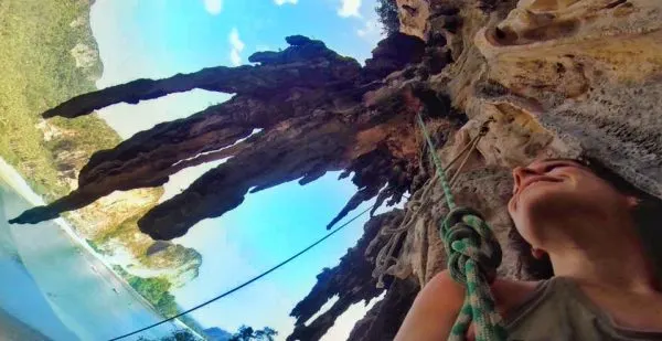 rock climbing on Tonsai Beach rock climbing krabi