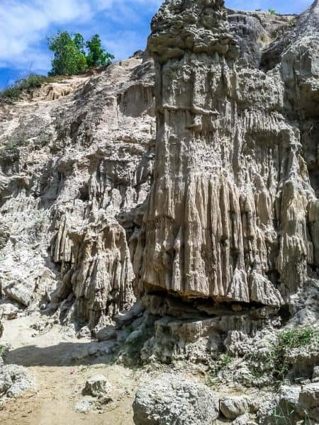 Sandy rock formations look like melted candles at this weird attraction in Southeast Asia