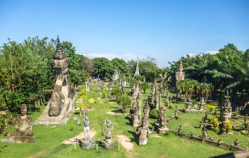 Buddha Park is one of the bizarre places in Southeast Asia