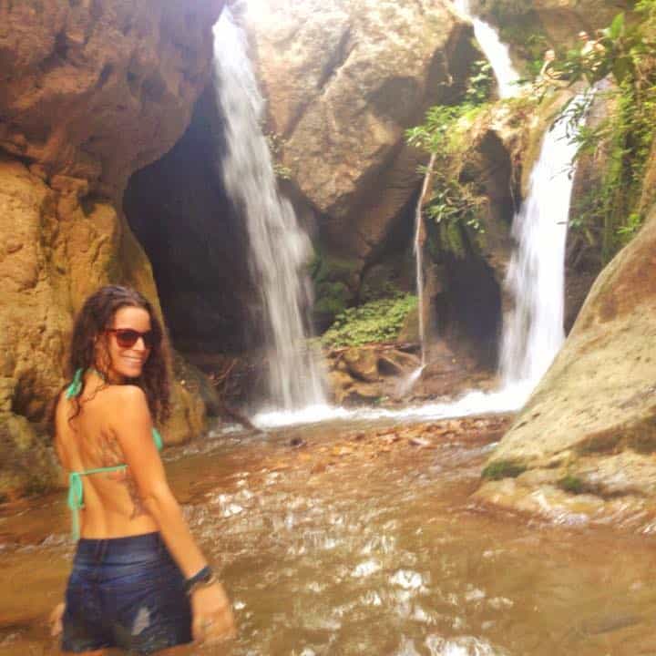 Nina at a waterfall in Pai.