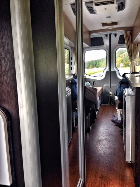 Inside view of campervan in Australia.