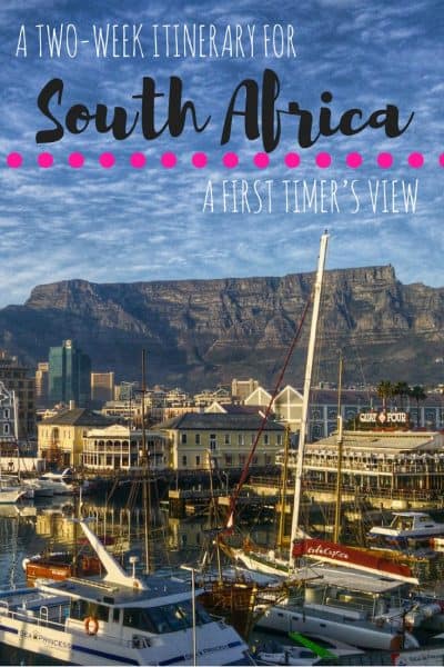 two week itinerary for South Africa