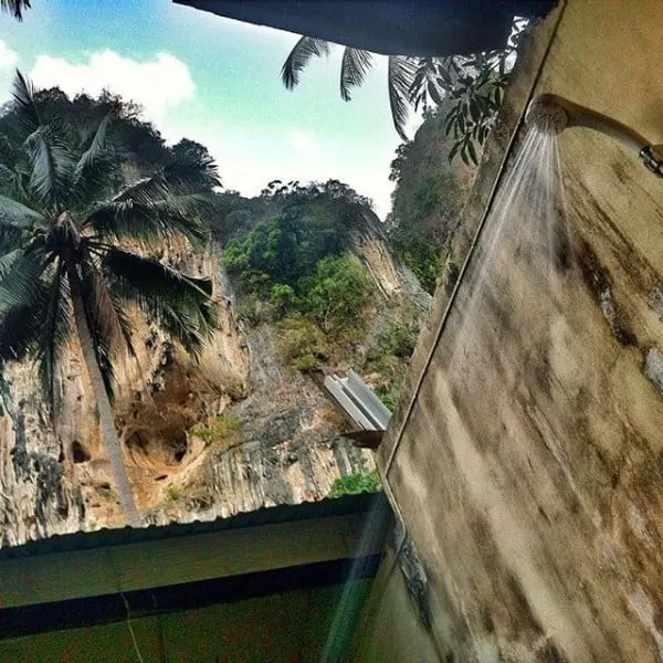 Find an outdoor shower when searching for where to stay in Krabi, Thailand.