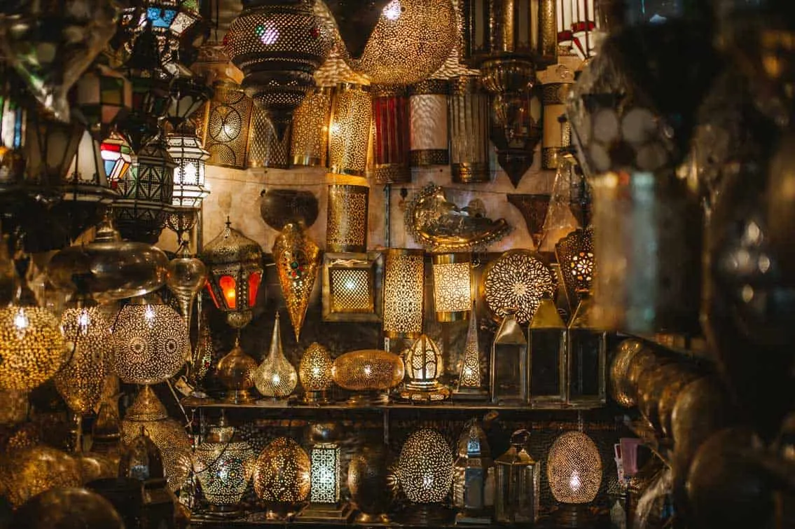 The lamp stores in Morocco are gorgeous!