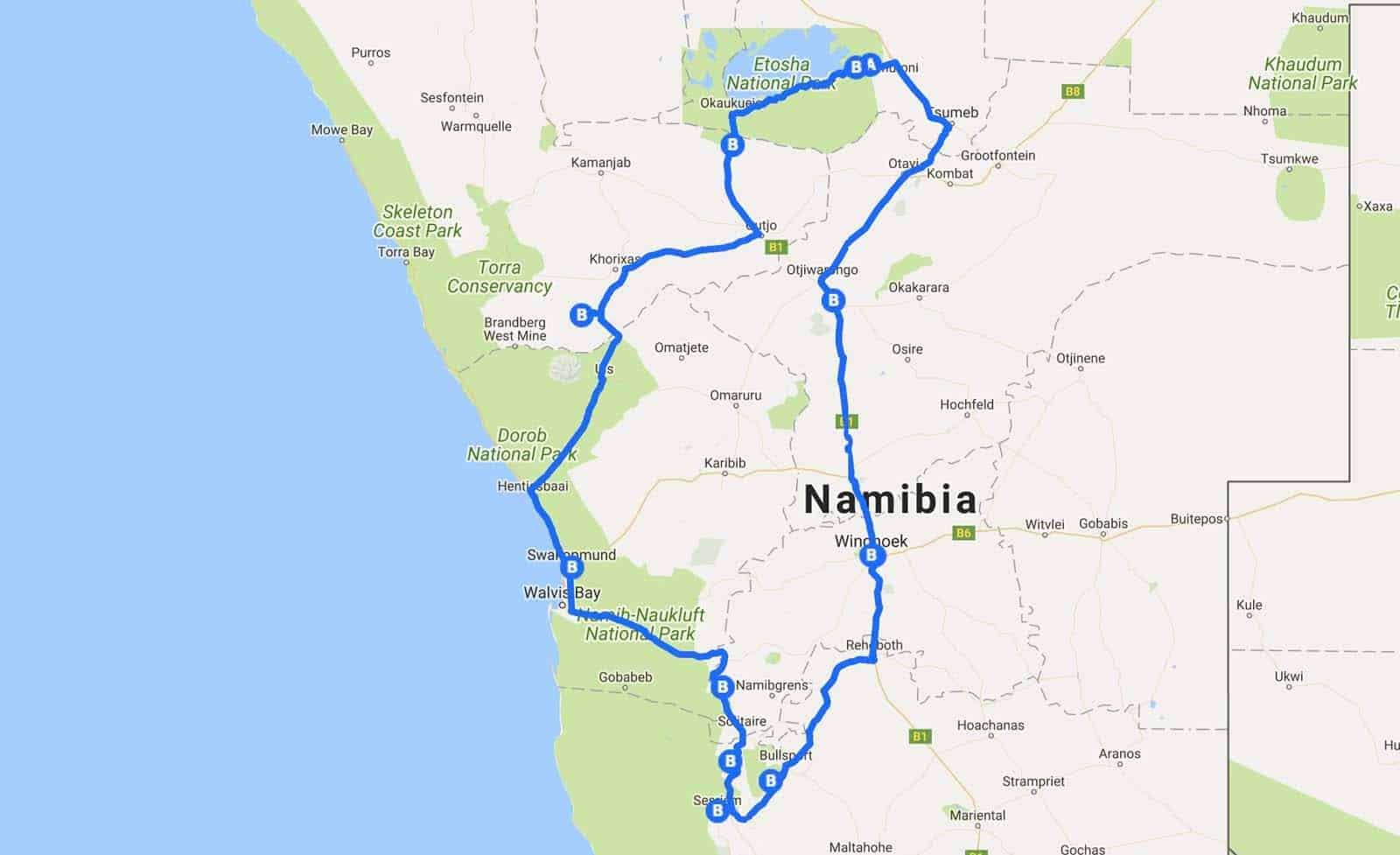 namibia round trip