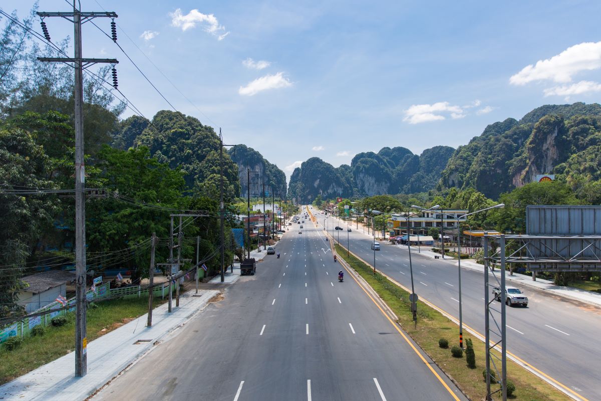 Typical karst rocks in the Krabi area.