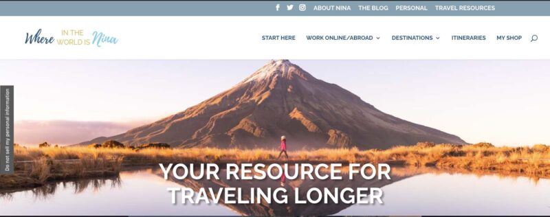 Where in the World is Nina website screenshot
