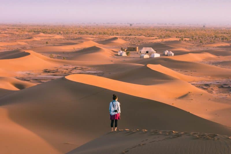 Erg Chigaga sunrise colors on my sahara desert campsite.