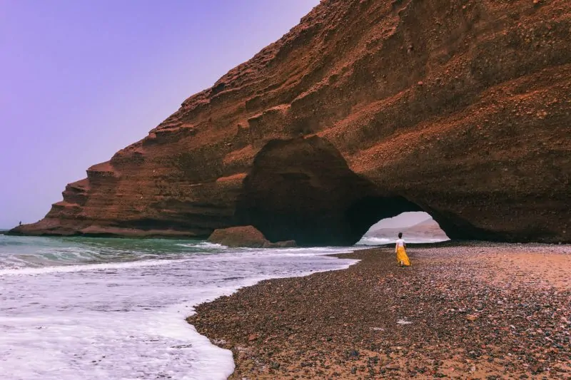 Legzira beach is one of the best places to visit in Morocco.