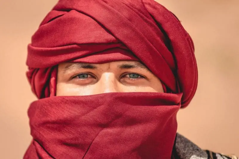 Garrett in a turban.