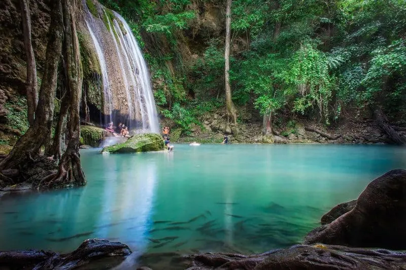 Kanchanaburi waterfall Thailand