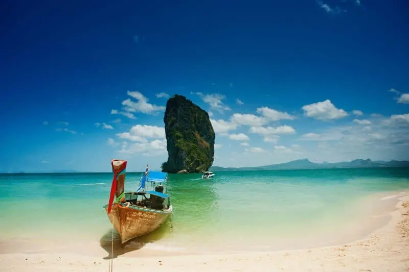 ship on a beach in Krabi