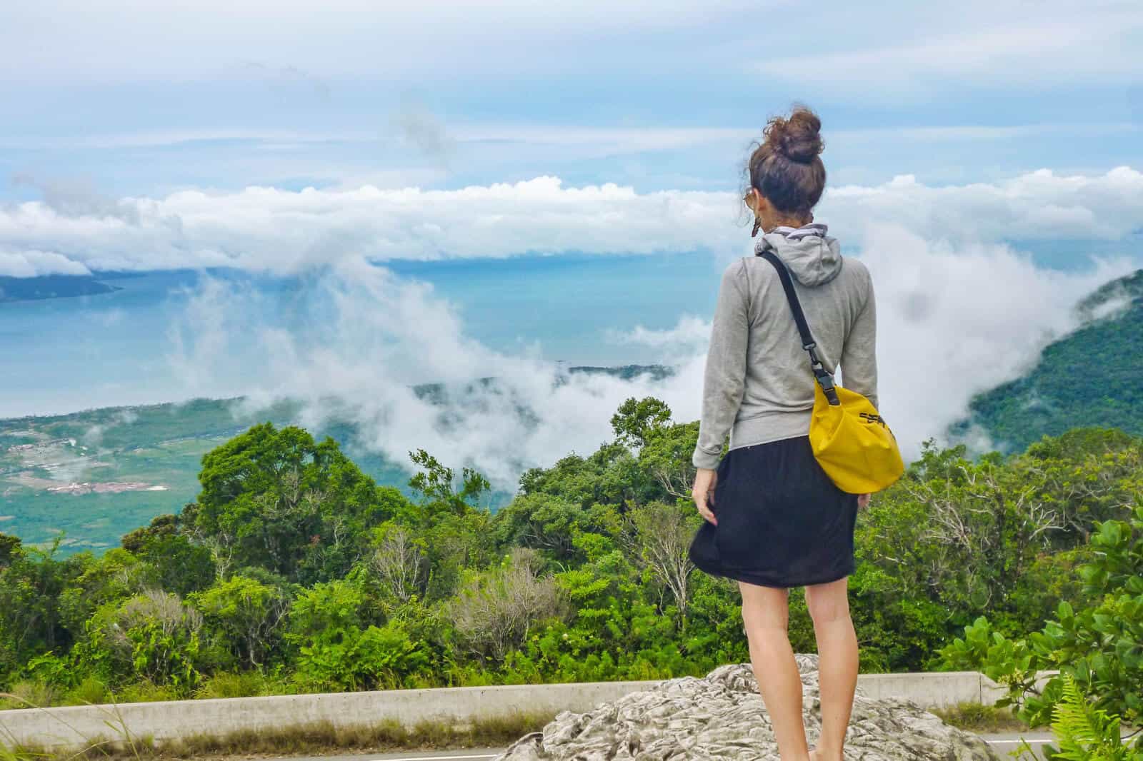 Nina overlooking Bokor Hill outside of Kampot