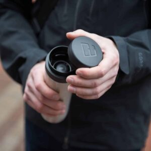 man with coffee maker