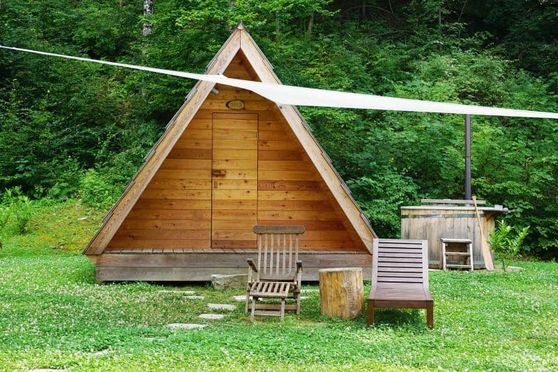 Cute cabins in Lake Bled, Slovenia