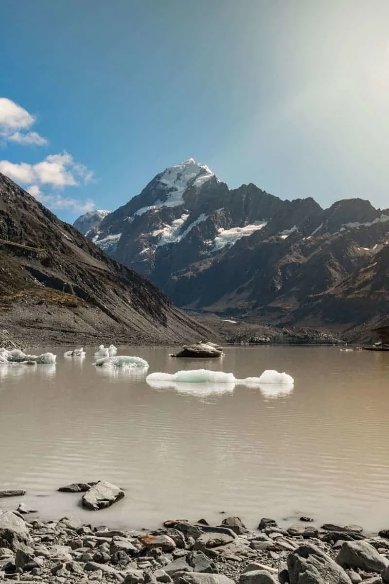 Hooker Valley lake Mt Cook