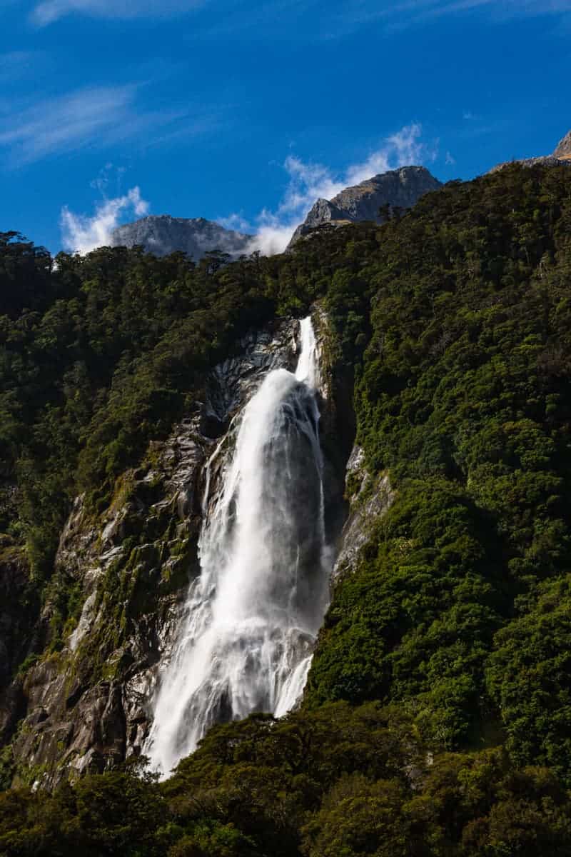 milford sound waterfall