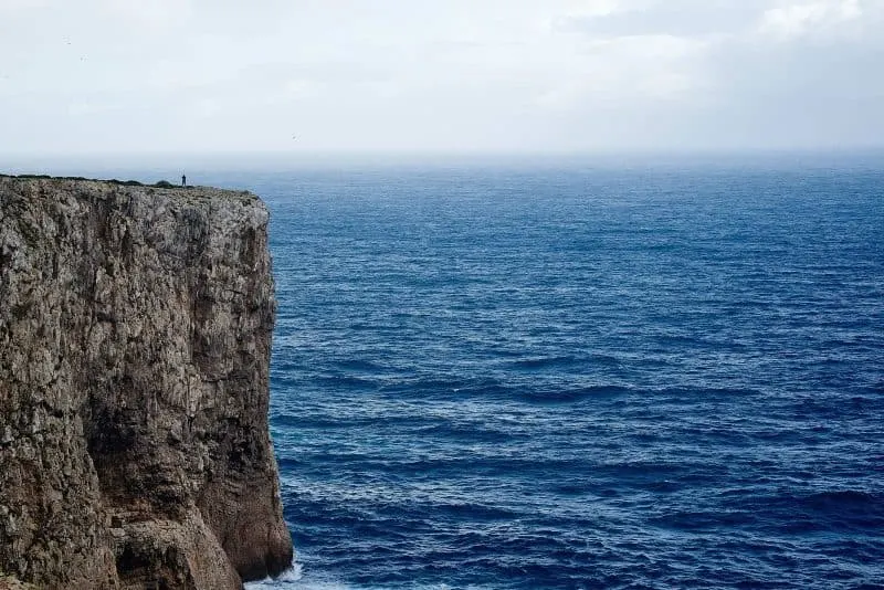 Ocean cliffs in Sagres Portugal