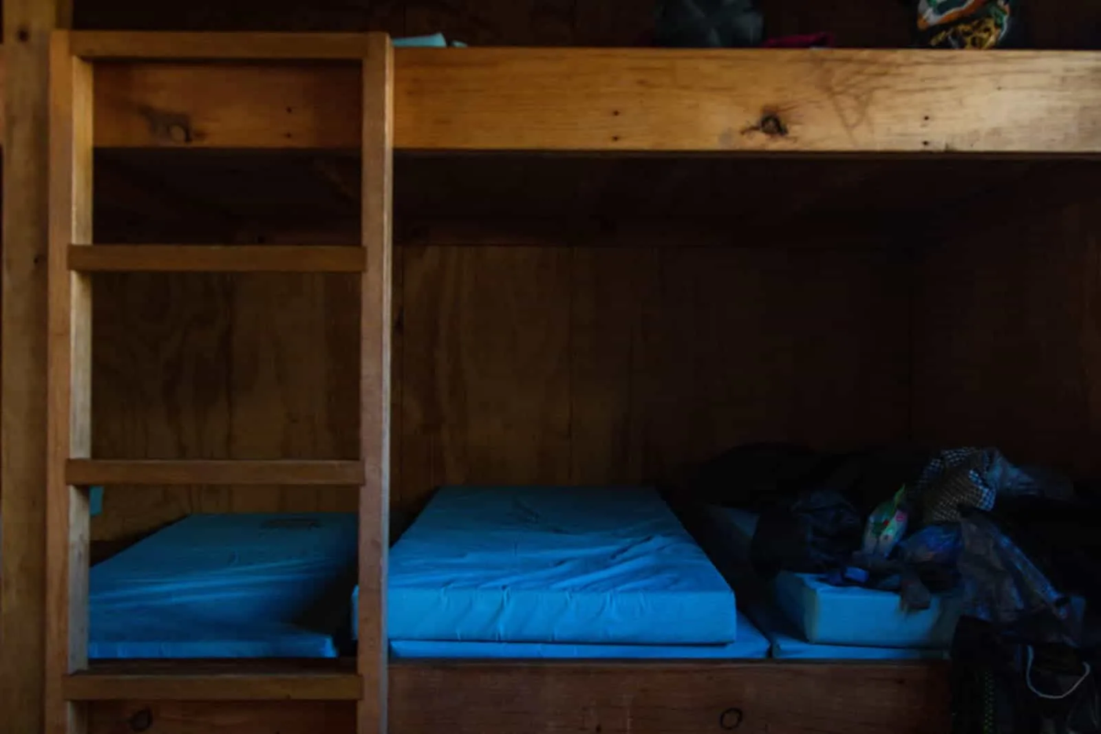 Dorm beds in French ridge hut