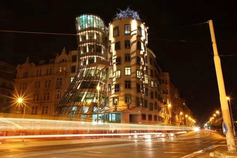 Dancing House at night, Prague