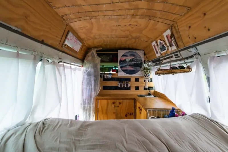 New Zealand campervan in bed