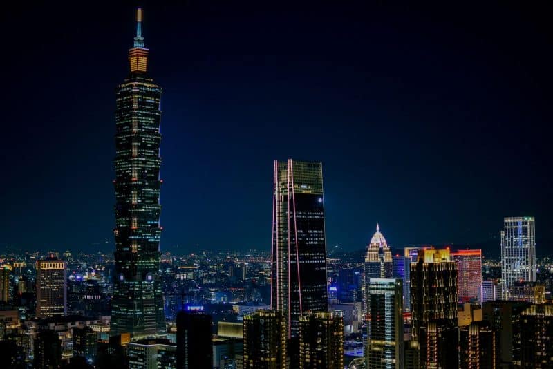 View of the Taipei at night
