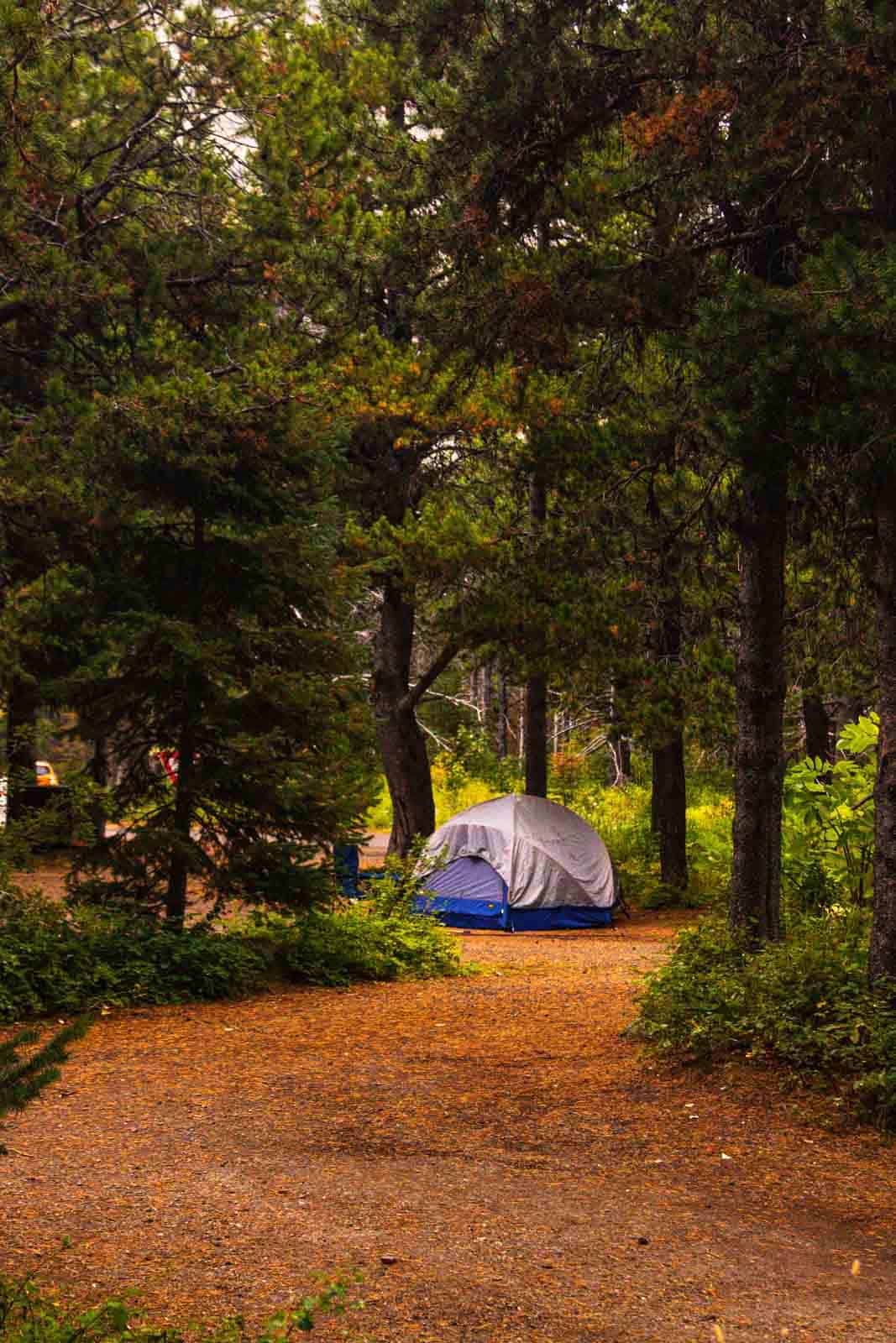 Tent in the Many Glacier Campground