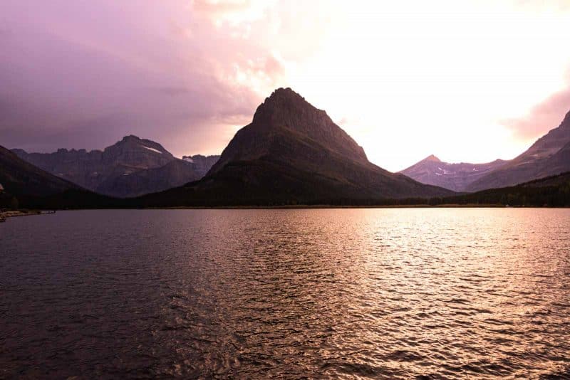 Sunset while hiking in Glacier National Park