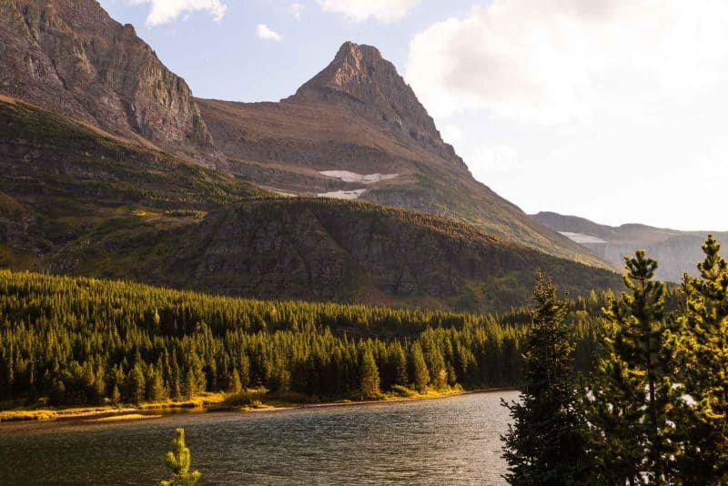 The bird’s eye view overlooking the lakes at Swiftcurrent Hike in Glacier National Park