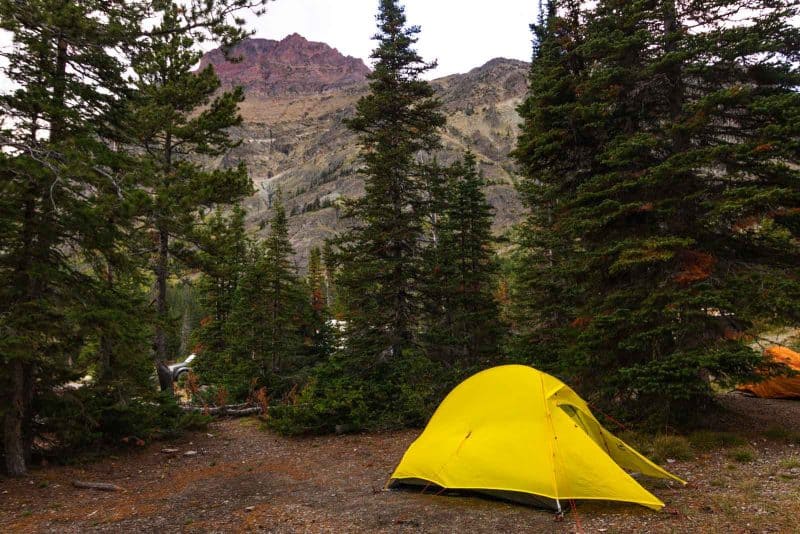 Cozy area of the Two Medicine Lake Campgrounds 