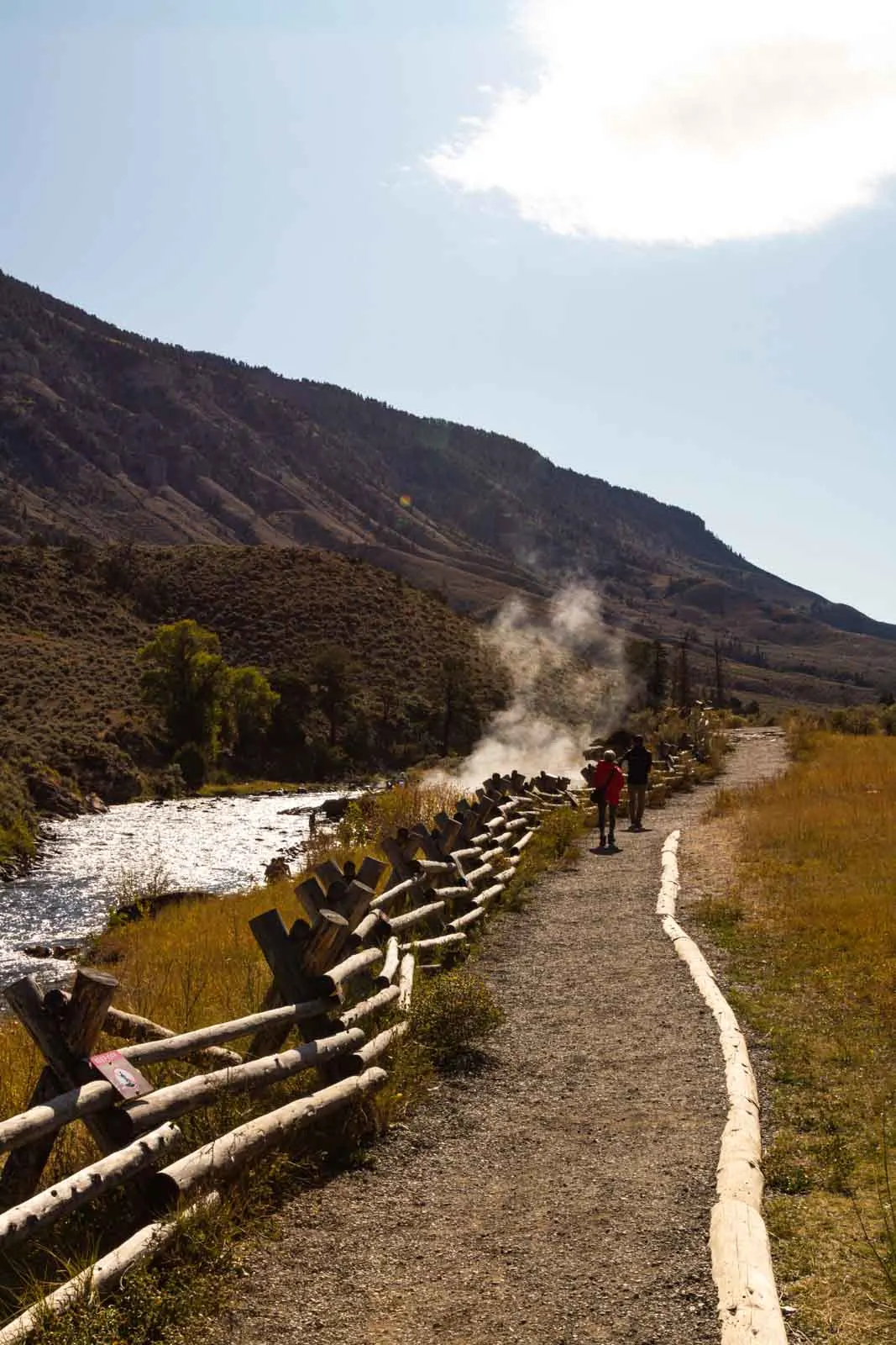 A view of Boiling River Trail is a must see on your Yellowstone itinerary