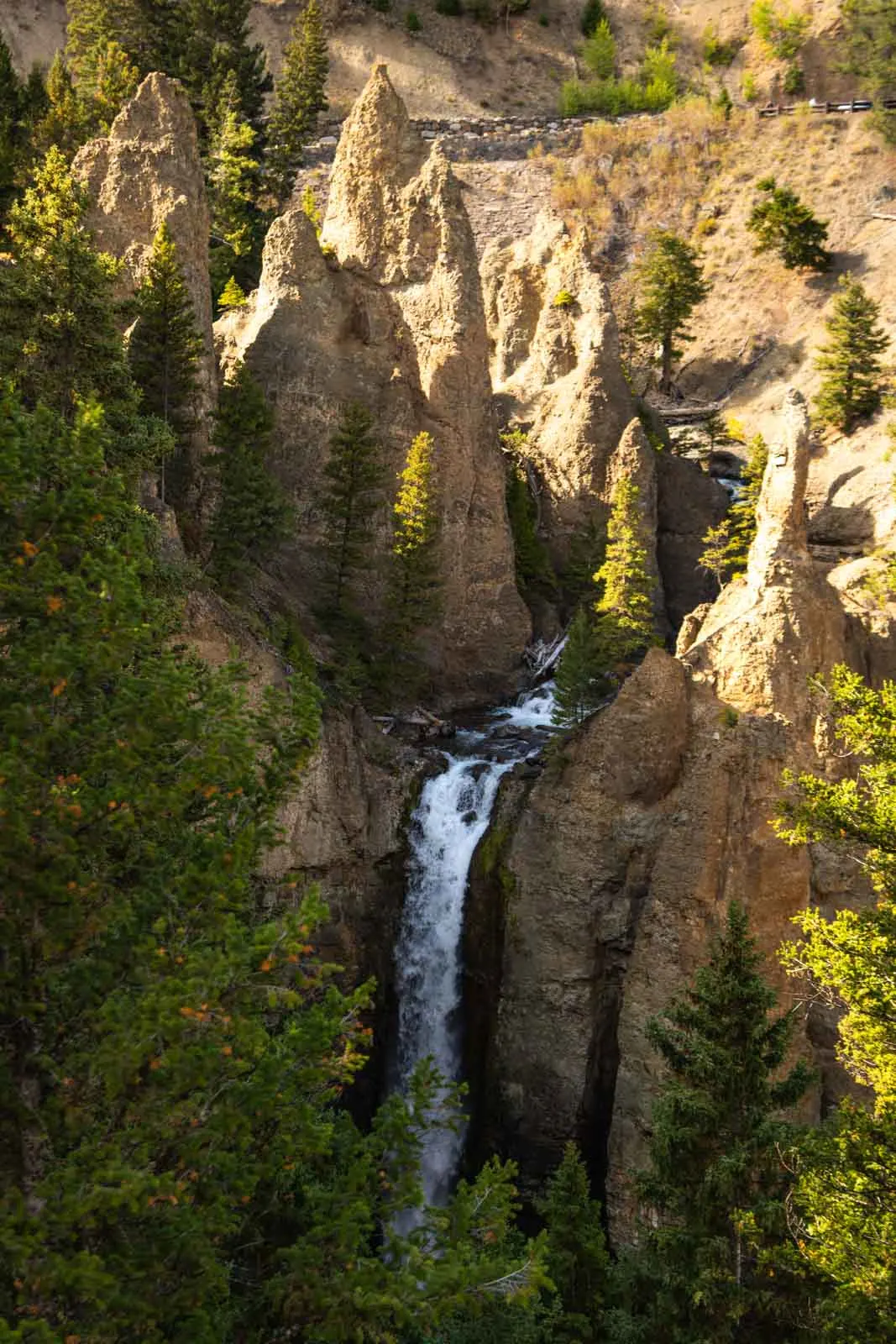 A view of Tower Fall which is a must for any Yellowstone Itinerary