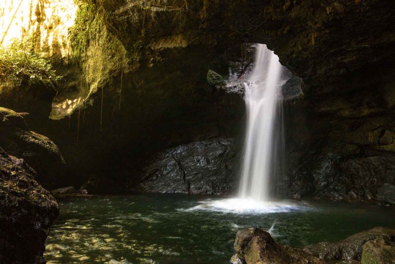 A waterfall in La Cueva del Esplendor.