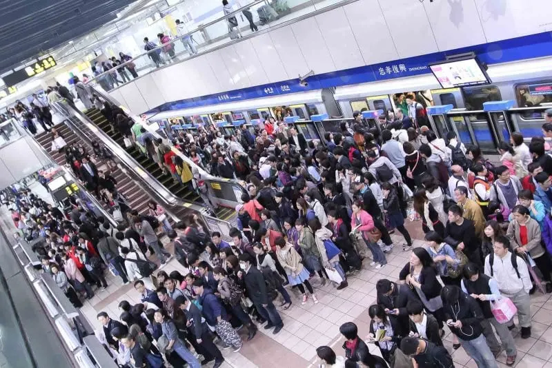 A part of being an English teacher in Taiwan involves taking crowded metros to work.