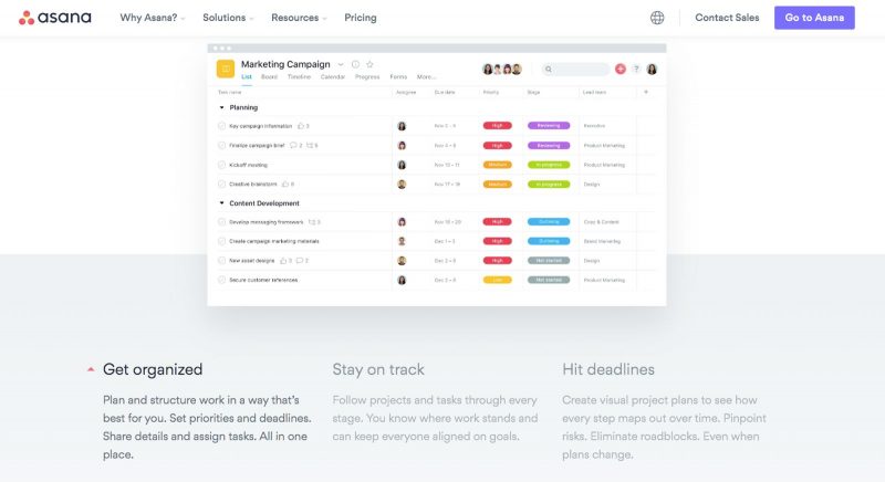 Asana is one of my favorite free online tools.