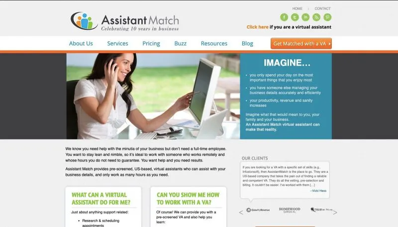 Assistant Match is another work from home website.