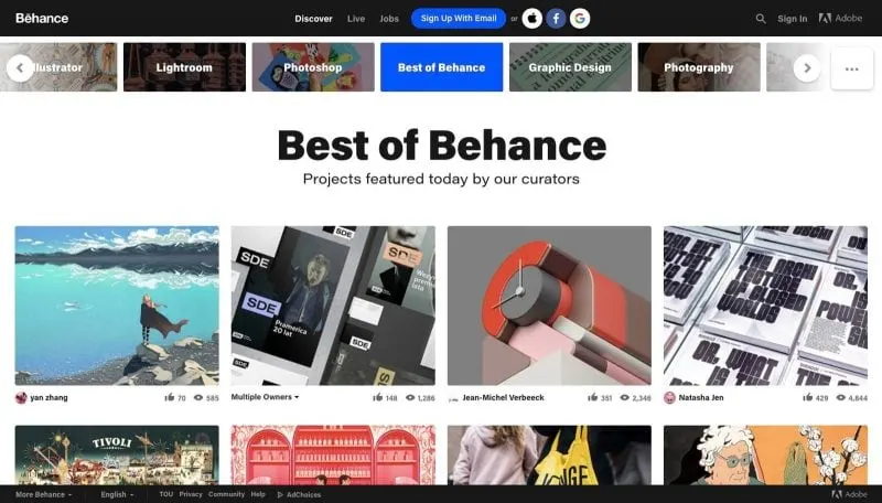 If you're looking for video editing work, Behance is a great work from home website.