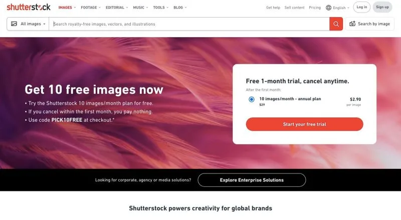 Shutterstock is a work from home website for people who want to sell their photographs.