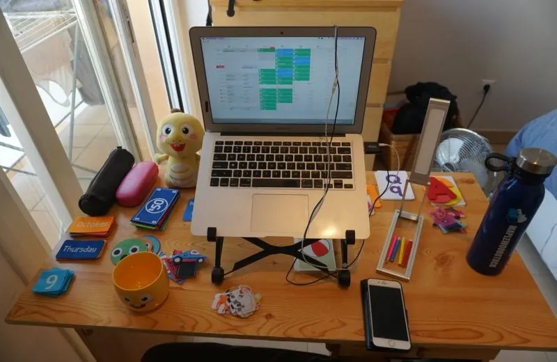 This is what my desk looks like as a VIPKid teacher.