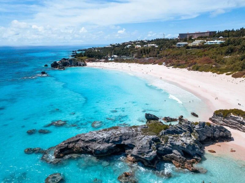 Beach and headland in Bermuda