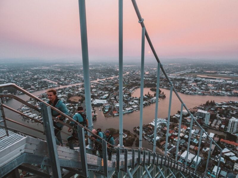 View from Skypoint climb over the Gold Coast during sunset - climbing it is one of the best things to do on the Gold Coast