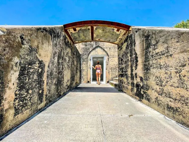 Walkway with arch at the fort in Egmont Key State Park
