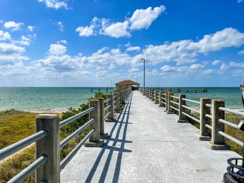 View along the pier at Egmont Key State Park