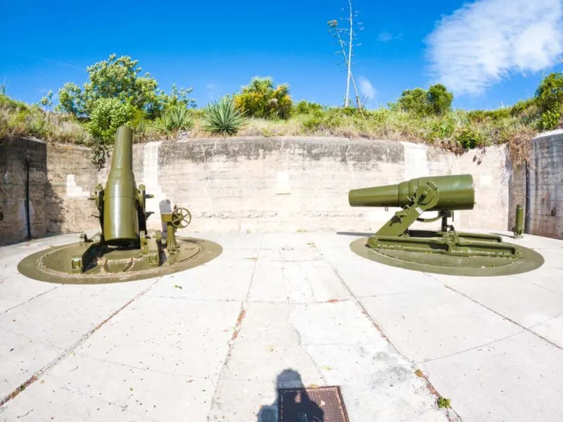 Cannons in the old fort at Fort De Soto Park